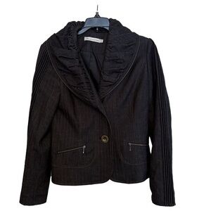 Melanie Lyne Denim Jacket with Zipper Details - Women's Size 6